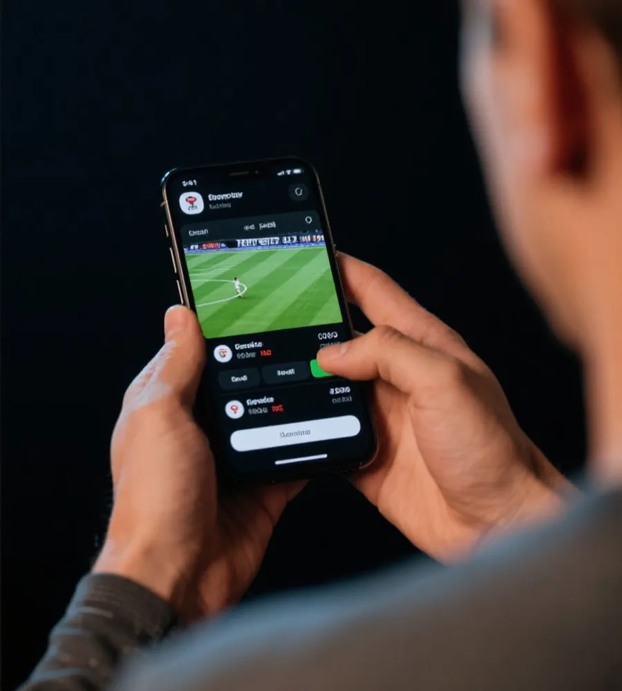 用户通过手机查看赛事更新